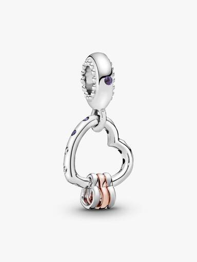 Charm Colgante Corazón Lleno De Amor Bañado en Oro Rosa de 14k