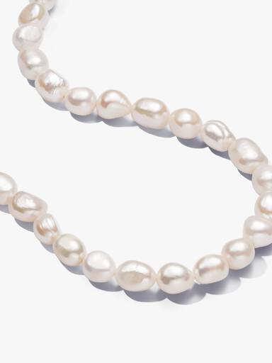 Collar Perlas Cultivadas de Agua Dulce Tratadas Barrocas con Cierre de Barra T
