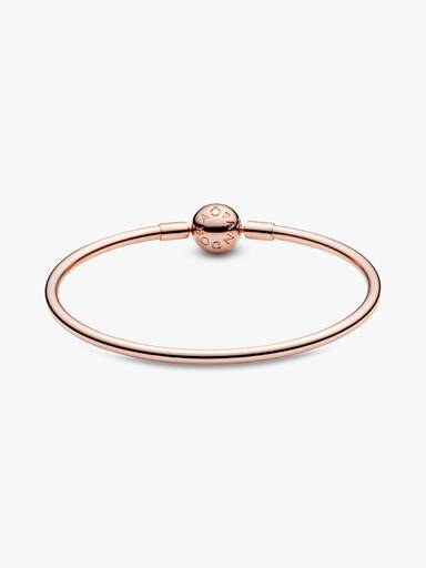 Brazalete rígido Pandora Moments en Recubrimiento en Oro Rosa de 14k 17 cm