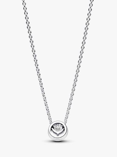 Collar con Colgante Brillante Halo Redondo