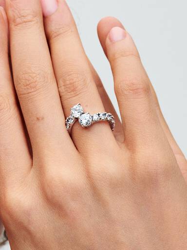 Anillo Alianza Superpuesta Brillante 48