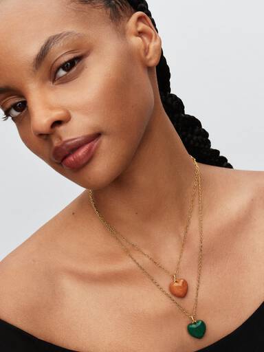 Charm Colgante de Corazón Inflado Naranja