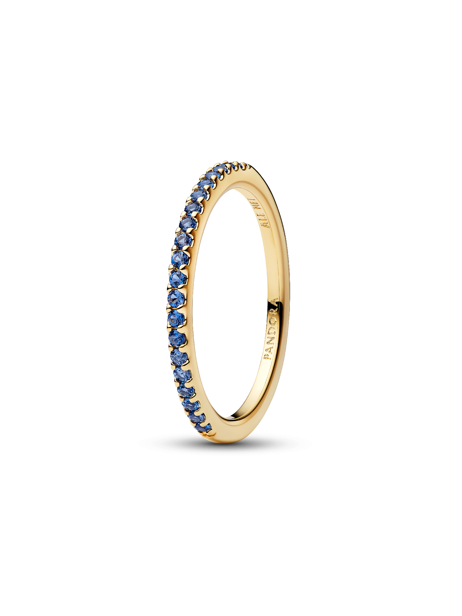 Anillo de media eternidad azul brillante