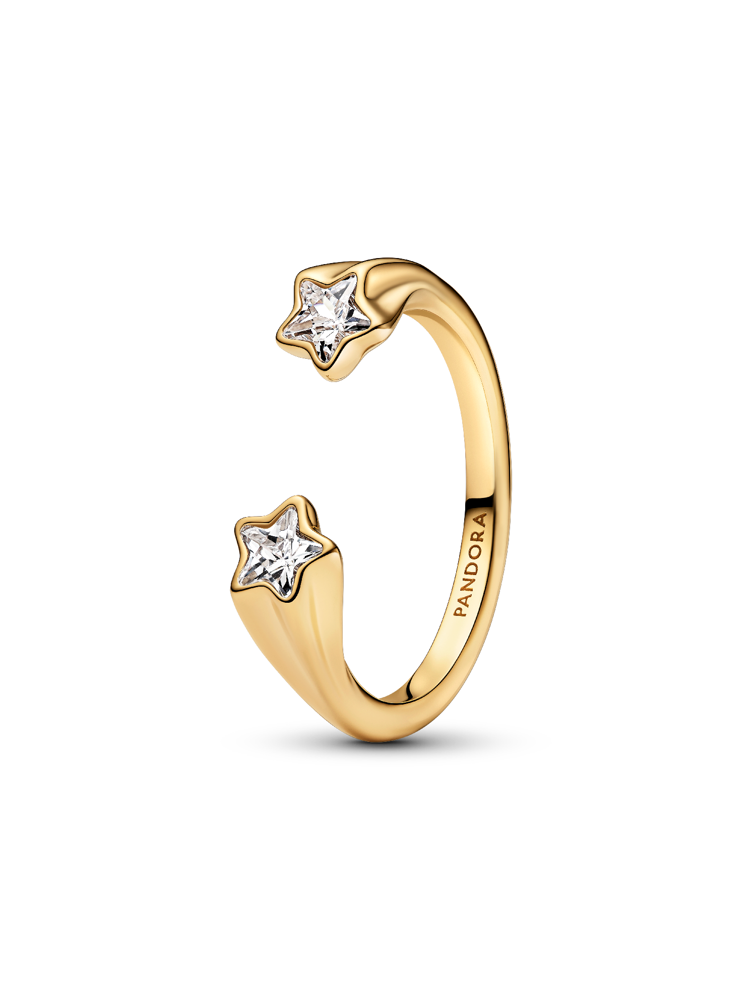 Anillo Abierto Estrellas Fugaces Dorado