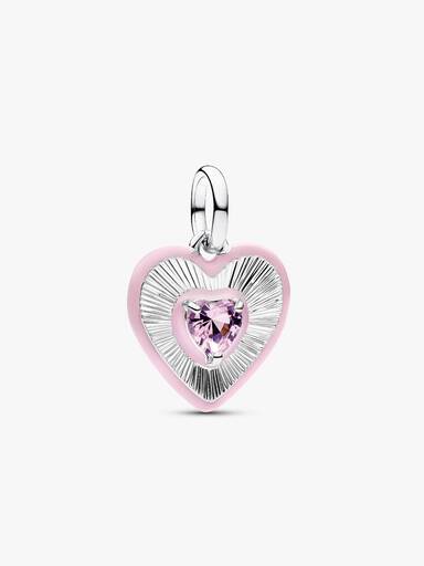 Charm Medallón Corazón en rosa radiante