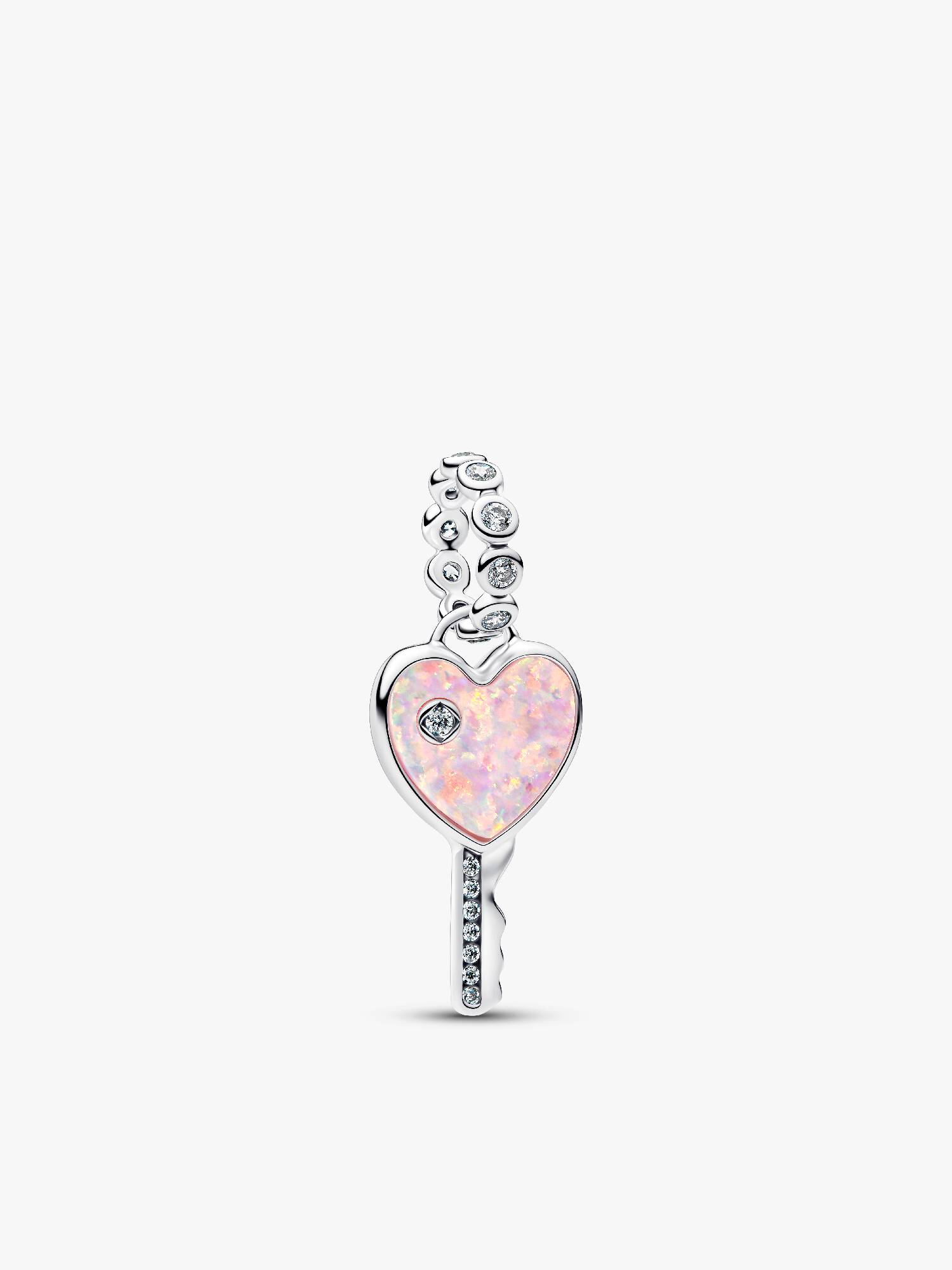Charm Colgante llave Corazón Opalescente