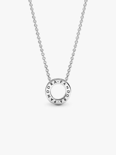 Collar collier Círculo de pavé con logotipo Pandora