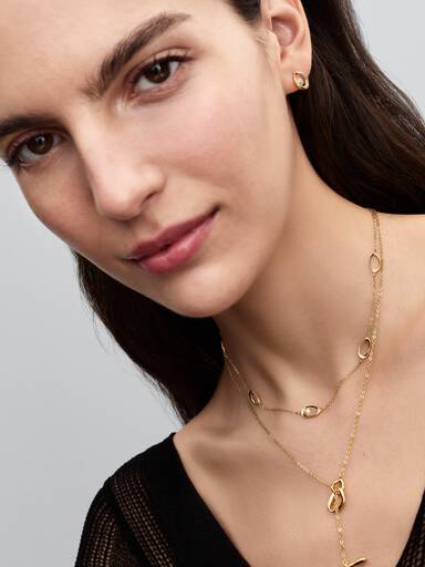 Collar Perla Cultivada de Agua Dulce Tratada y Forma Ovalada Orgánica