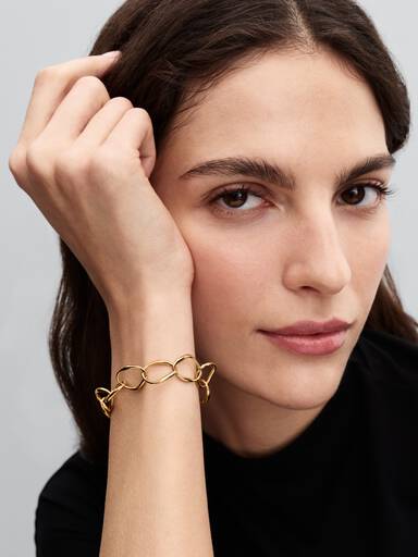 Brazalete de cadena de eslabones con forma orgánica