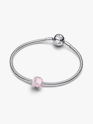 Charm Cubo de amor de cristal de Murano rosa
