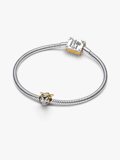 Disney Princesa Jasmine Rajah Charm con diamante creado en laboratorio