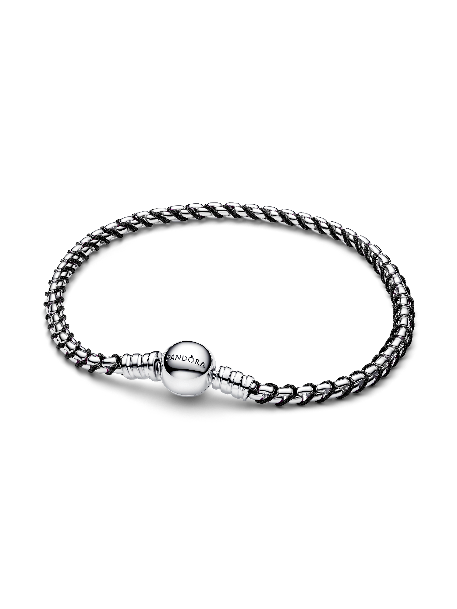 Brazalete de Cadena de Serpiente Cordón Negro
