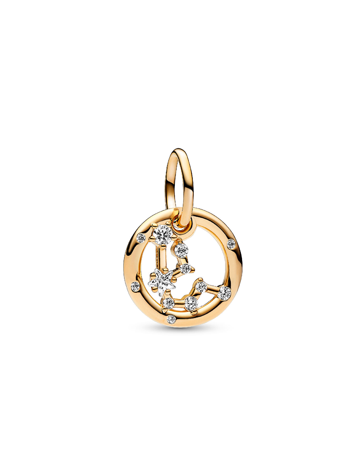 Charm Colgante Zodiaco Acuario Recubrimiento en Oro de 14k Talla única