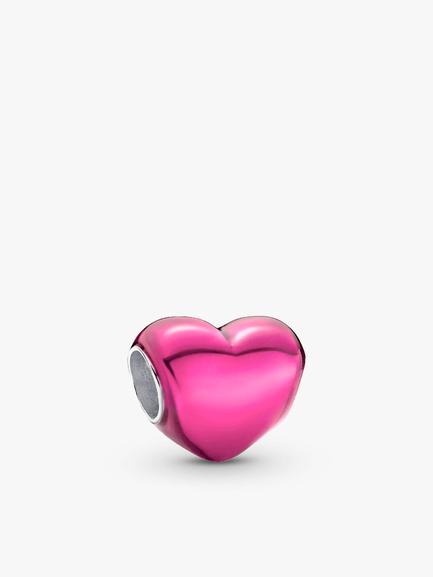 Charm Corazón Metálico Rosa