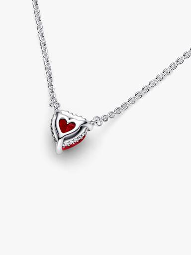Collar collier con pendiente Halo de corazón reluciente