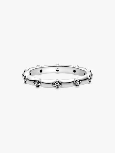 Sterling silver ring with clear cubic zirconia