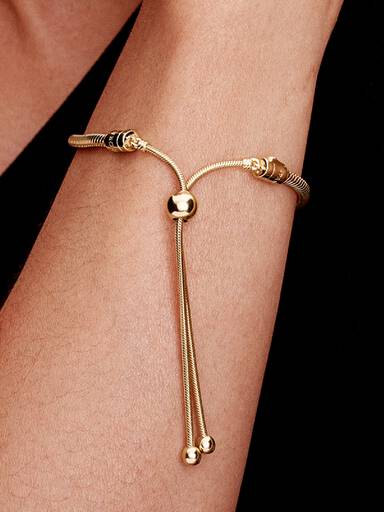 Brazalete Pandora Moments Cadena de Serpiente con cierre Deslizante