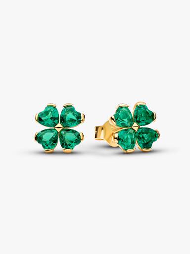 Aros de botón Trébol de la suerte verde