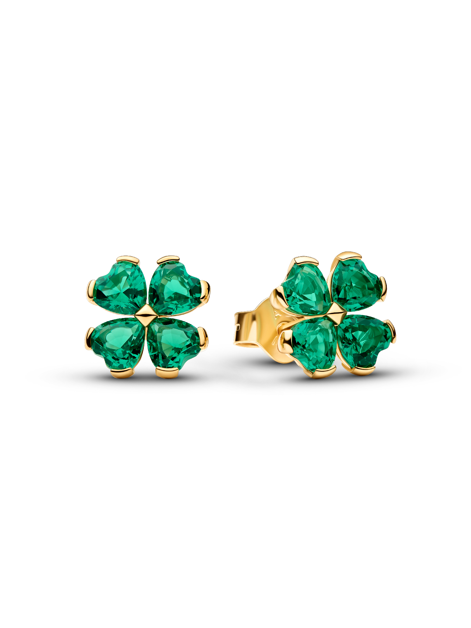 Aros de botón Trébol de la suerte verde