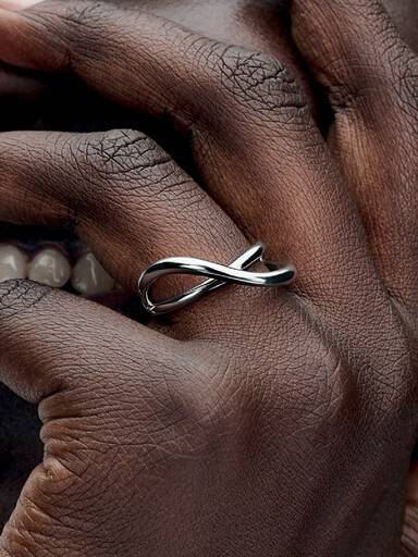 Anillo Infinito Forma Orgánica Plata