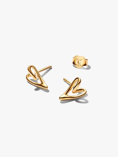 Aros de botón con forma orgánica de corazón