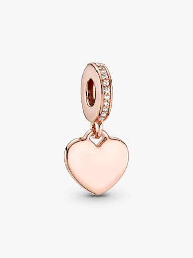 Charm Dije Etiqueta de Corazón para Grabar Rosa