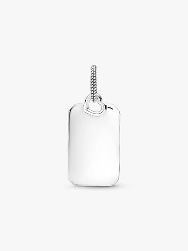 Dije Etiqueta Rectangular Para Grabar Plateado