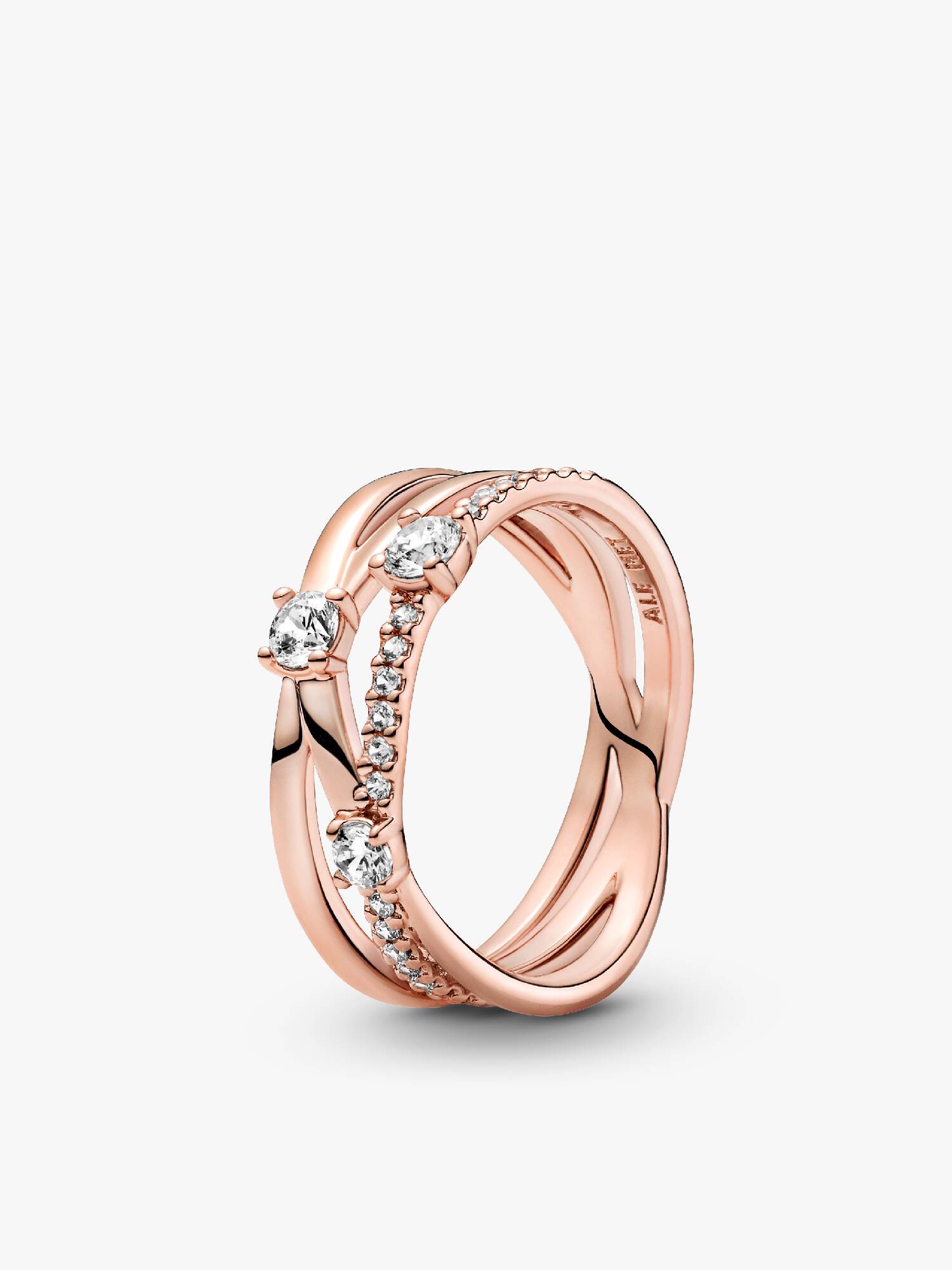 Anillo Banda triple resplandeciente
