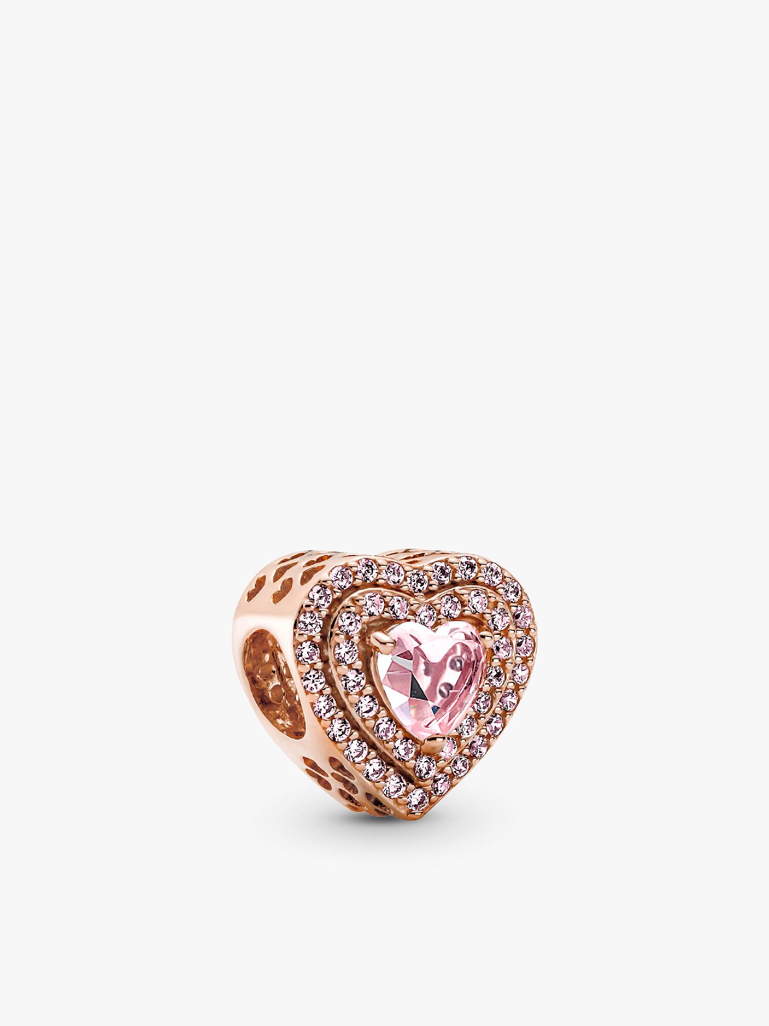 Charm Corazon Nivelado Brillante Bañado en Oro Rosa 14k