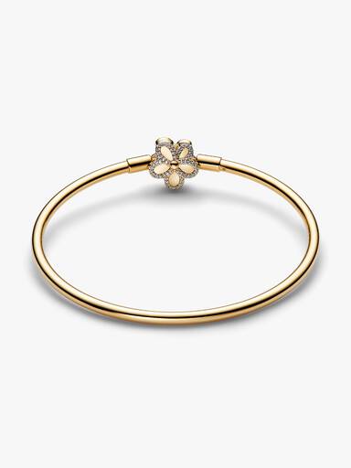Brazalete rígido Flor en Pavé