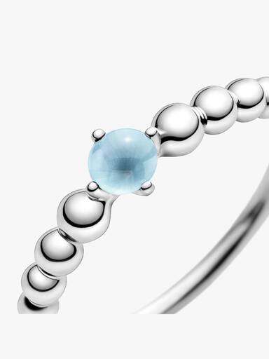Anillo de cuentas con piedra natal de diciembre