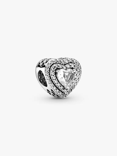 Charm Corazones Nivelados Brillantes