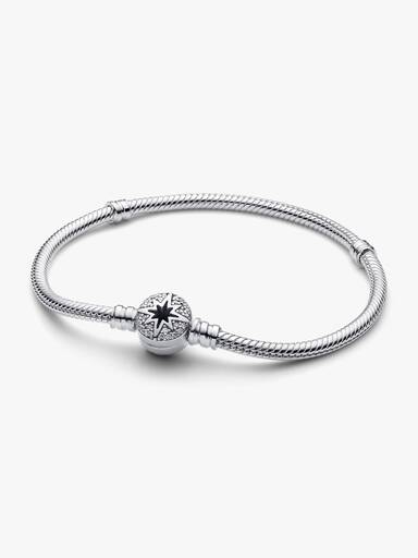 Brazalete Pandora Moments Cadena de Serpiente con Cierre de Estrella Polar 16 cm