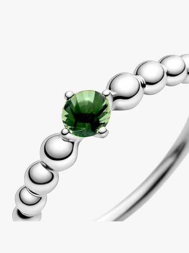 August Birthstone Beaded Ring