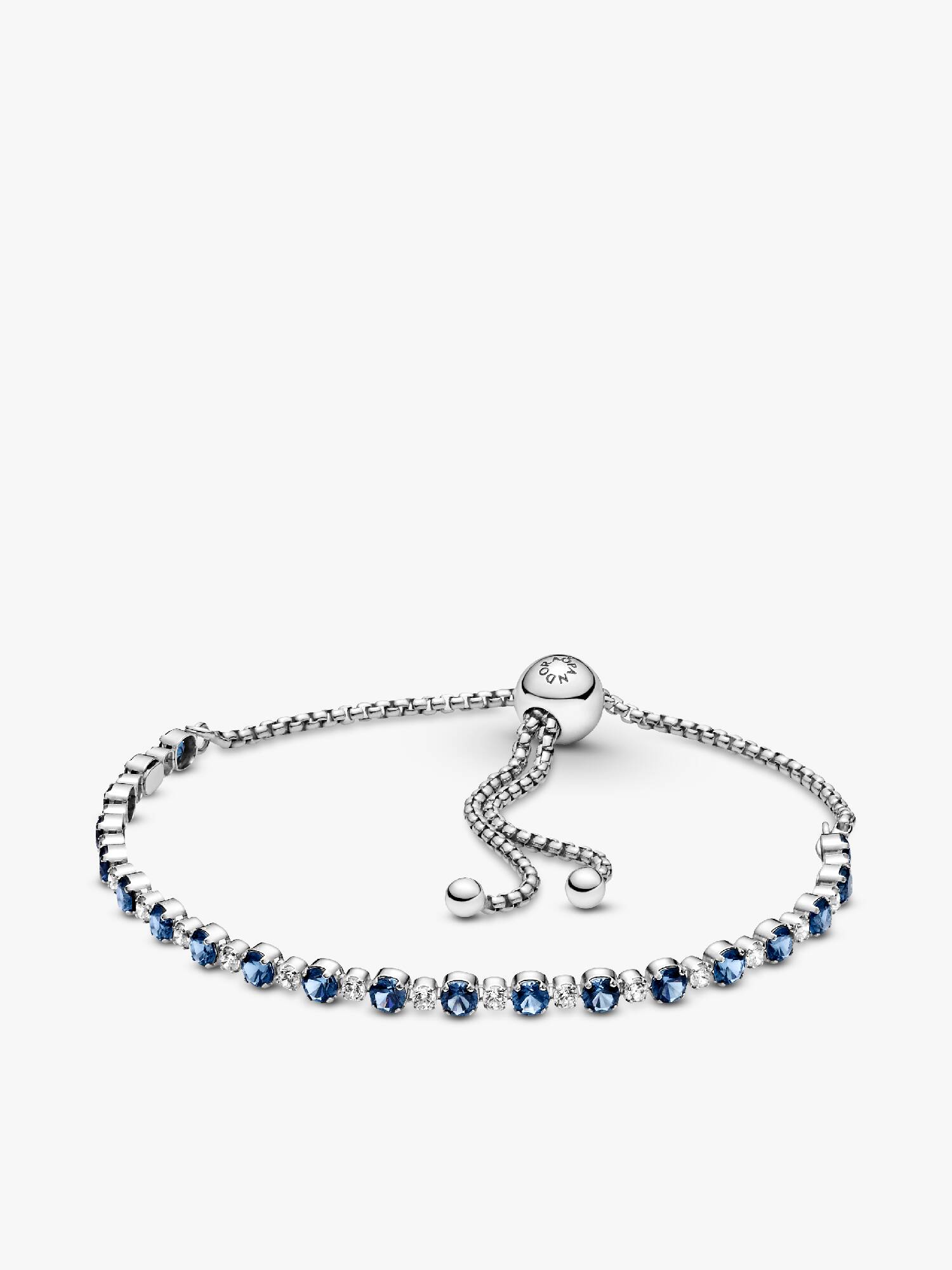 Brazalete Deslizante Brillo Cristal Azul Y Transparente 23 cm