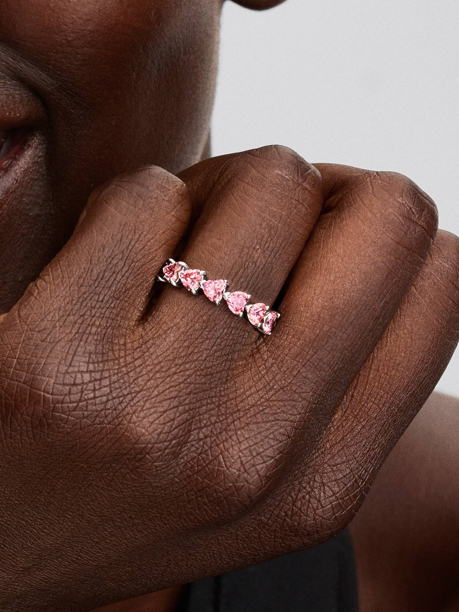 Anillo Alianza de Corazones Rosas 54