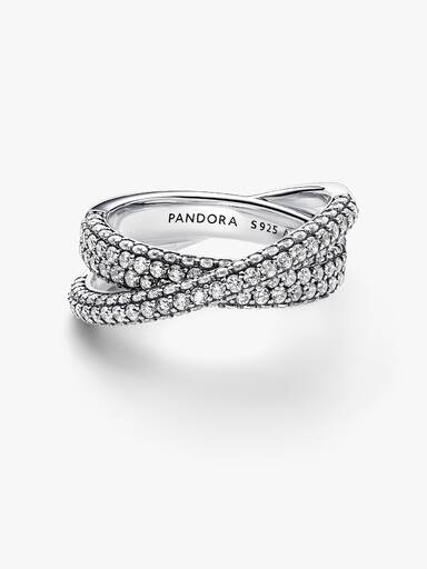 Anillo Doble Cruzado en Pavé de Pandora Timeless 48