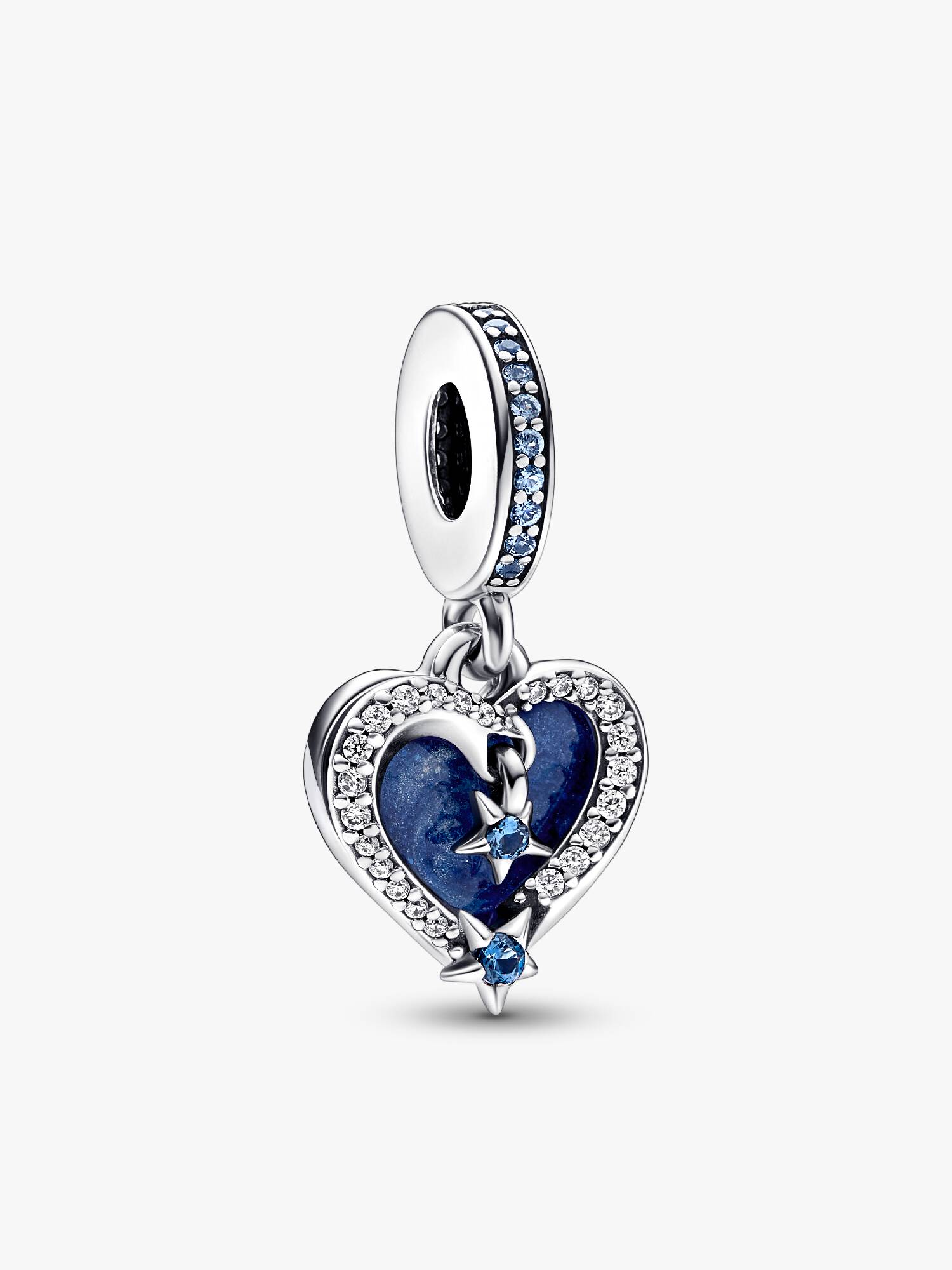 Charm Colgante Doble Corazón Estrella Fugaz Celestial