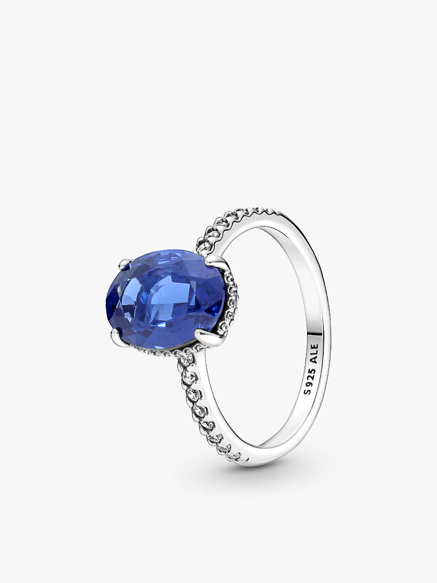 Anillo De Compromiso En Plata De Ley Halo Brillante 48