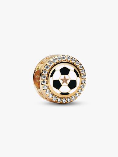 Charm Grabado Balón de Fútbol Estrella Dorada