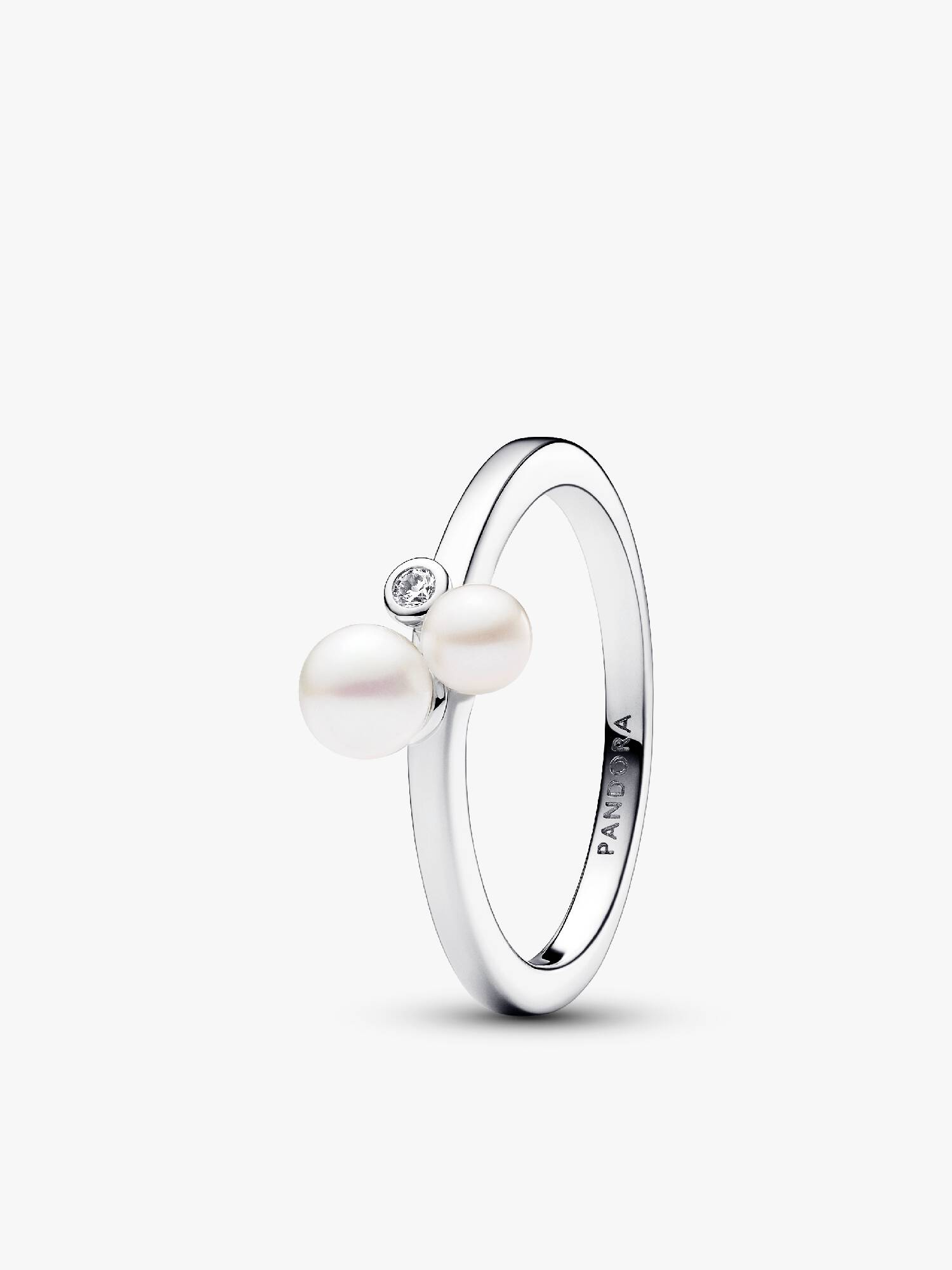 Anillo Dúo de Perlas Cultivadas de Agua Dulce Tratadas 48 Blanco
