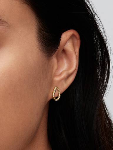 Aros de botón con forma orgánica de corazón