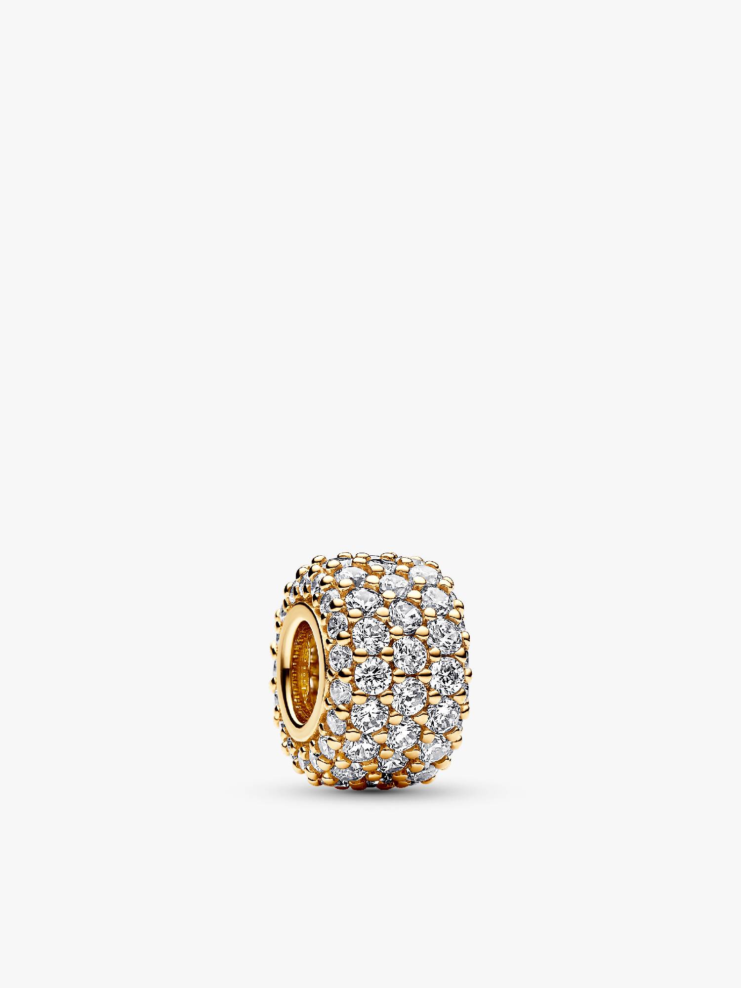 Charm Triple Fila de Brillante Pavé Dorado