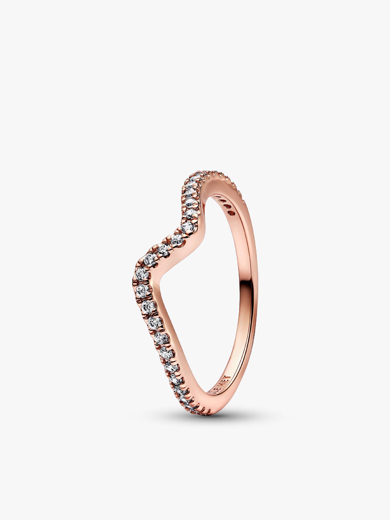 Anillo Ola Brillante Rosa 54
