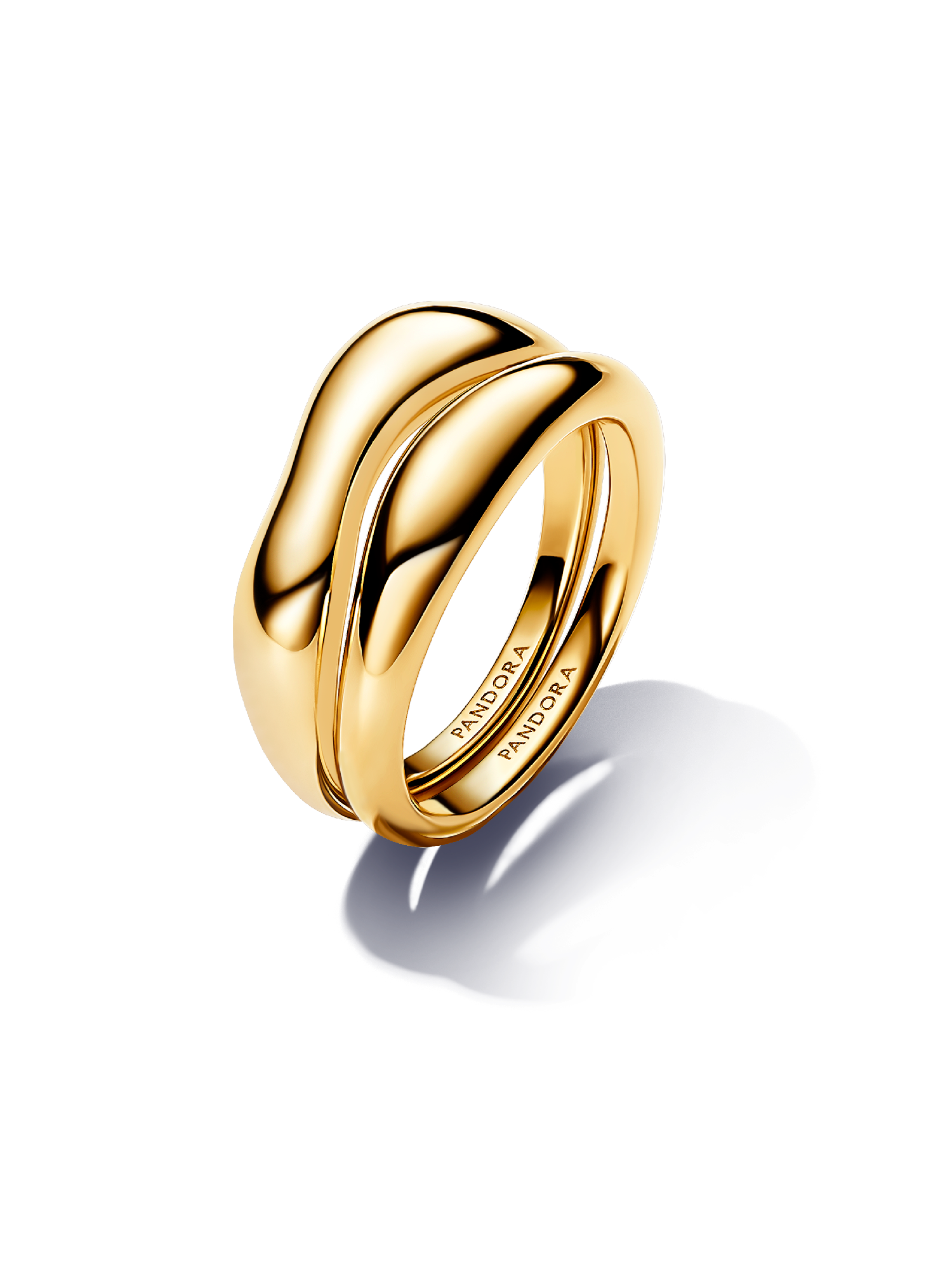 Anillos Combinables Forma Orgánica Oro