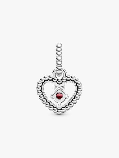 Charm Colgante Corazón con Piedra Natal de Julio
