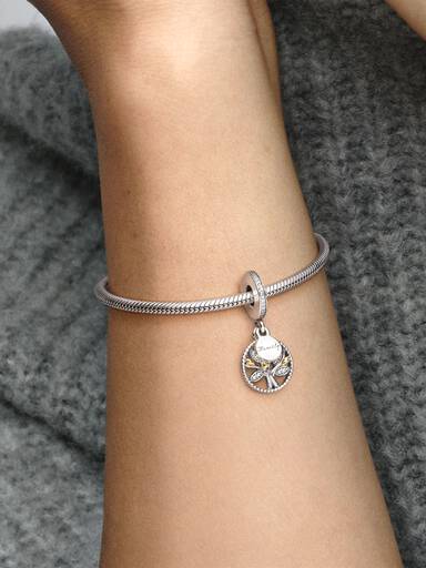 Charm Colgante Generaciones De Familia Dos Tonos