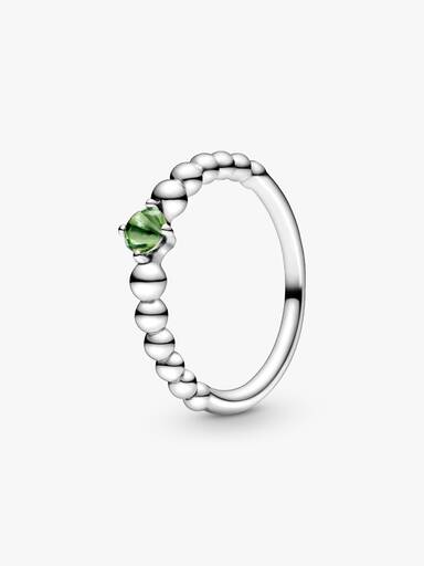 August Birthstone Beaded Ring