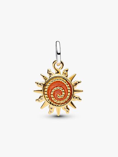 Charm Colgante Sol Remolino en Dos Tonos