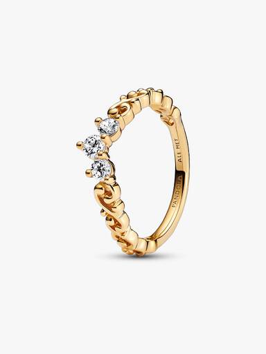 Anillo Tiara Remolino Real Bañado en Oro de 14k